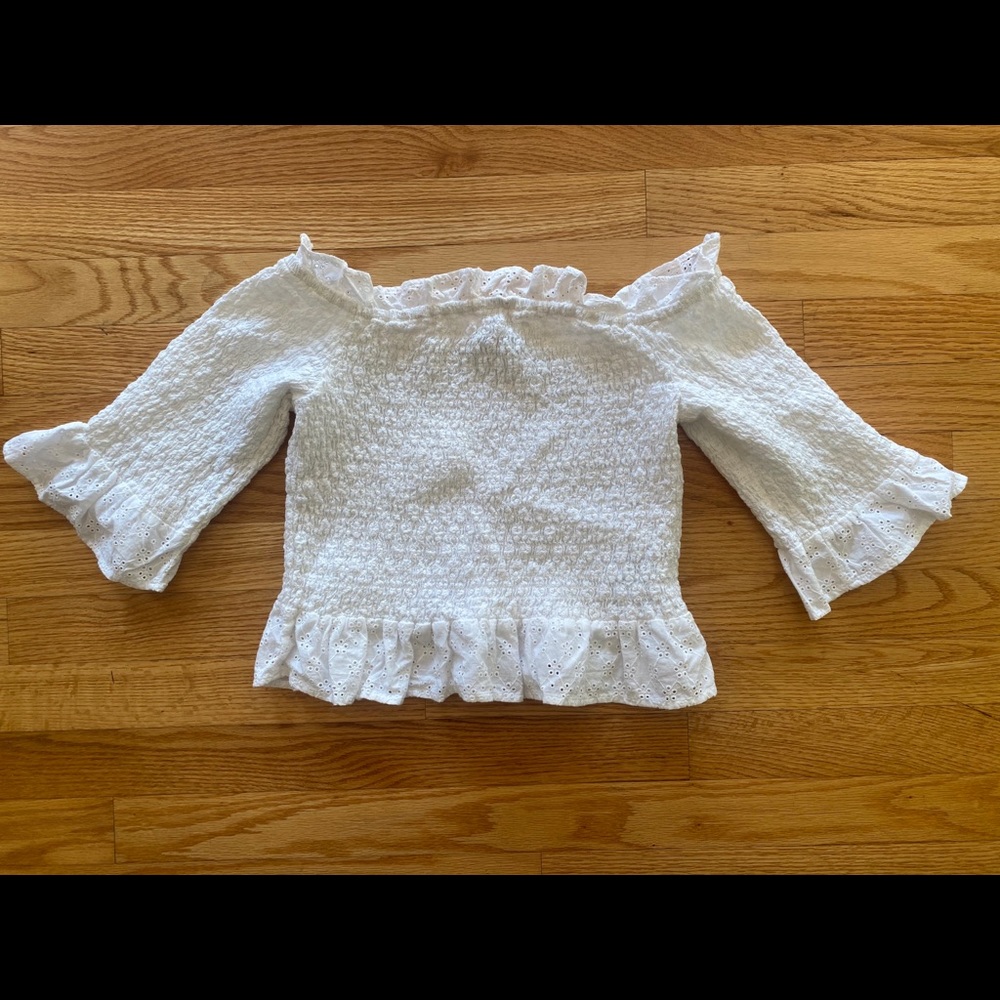 Smocked White - off the shoulder top